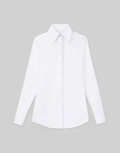 Online Lafayette 148 New York Stretch Cotton Shirt White