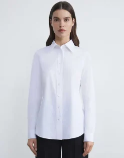 Online Lafayette 148 New York Stretch Cotton Shirt White