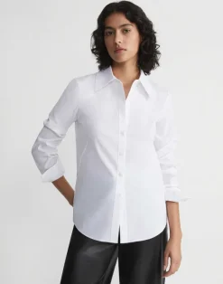 Best Lafayette 148 New York Stretch Cotton Slim Shirt White