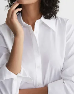 Best Lafayette 148 New York Stretch Cotton Slim Shirt White