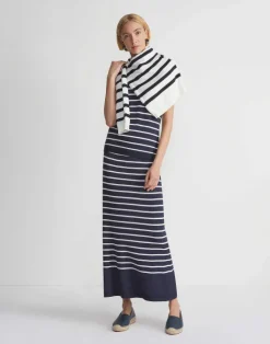 Online Lafayette 148 New York Stripe Responsible Matte Crepe Racerback Tank Ink Multi