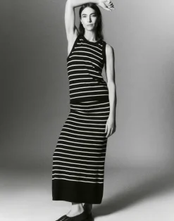 Online Lafayette 148 New York Stripe Responsible Matte Crepe Racerback Tank Ink Multi
