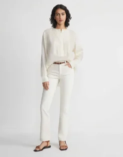 New Lafayette 148 New York Sustainable Gemma Cloth Voile Pintuck Popover Blouse Pebble