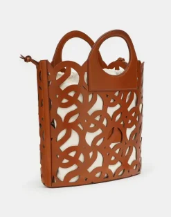 Lafayette 148 New York Vachetta Leather 8 Knot Basket Bag—Large Copper