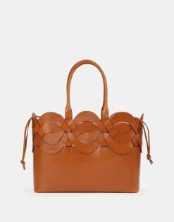 Sale Lafayette 148 New York Vachetta Leather 8 Knot Tote—Large Black