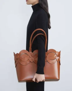 Sale Lafayette 148 New York Vachetta Leather 8 Knot Tote—Large Black
