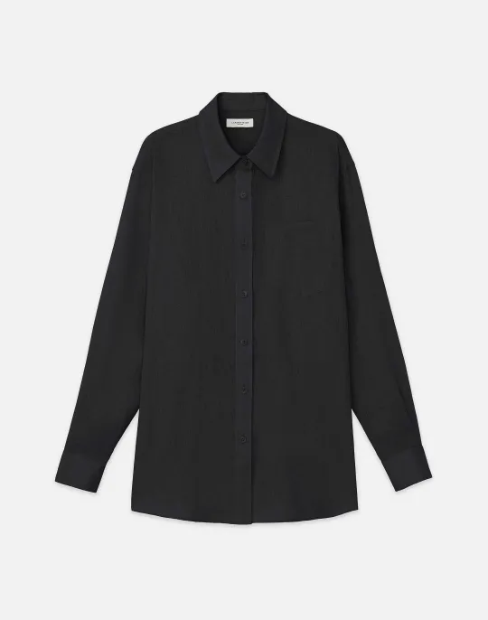 Best Lafayette 148 New York Vintage Linen Boyfriend Oversized Shirt White