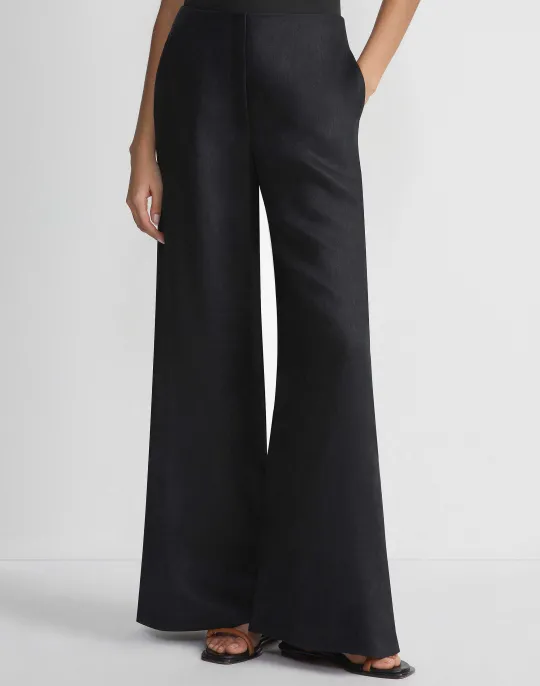 Discount Lafayette 148 New York Vintage Linen Franklin Split Wide Leg Pant White