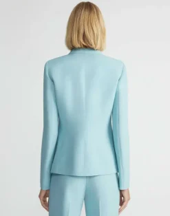 Discount Lafayette 148 New York Wool-Silk Crepe Academy Blazer Sea Grass