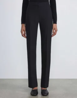 Clearance Lafayette 148 New York Wool-Silk Crepe Barrow Pant Cloud