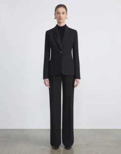 Best Lafayette 148 New York Wool-Silk Crepe Gates Pant Buff